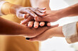 © Coral N/peopleimages.com - Hands, group and people stack for support, solidarity and teamwork of success, agreement partnership and trust. Hand, pile and cooperation of collaboration, unity and community motivation of about us