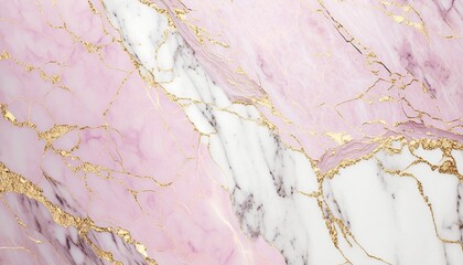 Wall Mural - Soft and Elegant: A Delicate Pink Marble with Golden Accents, AI Generative