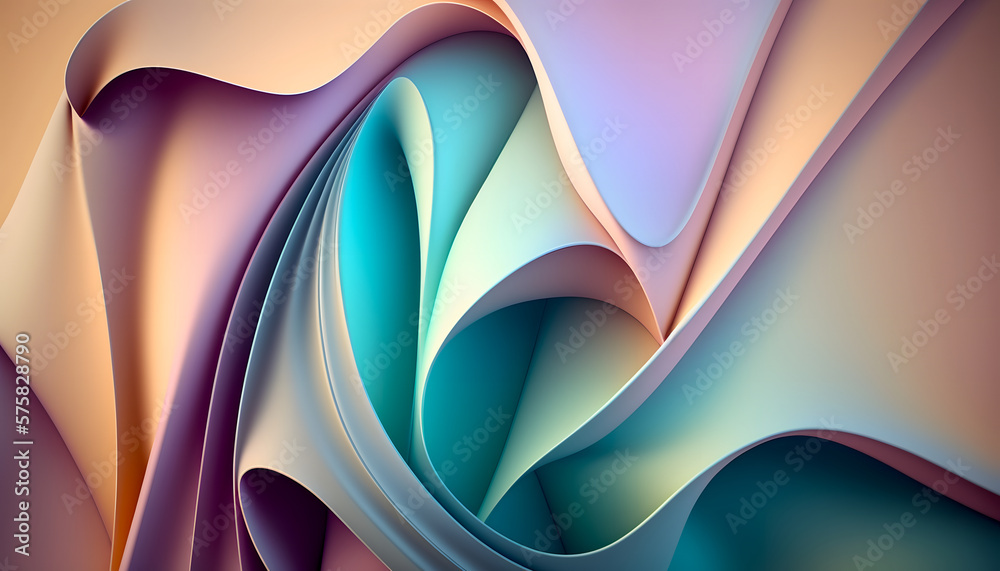 Ilustração Smooth abstract background with pleats in pastel tones ...