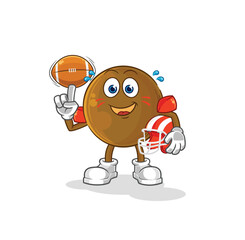 Poster - avocado stone playing rugby character. cartoon mascot vector