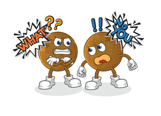 Poster - avocado stone arguing each other cartoon vector