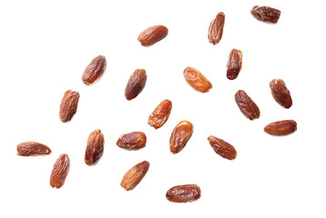 Wall Mural - Dried dates isolated on white background.