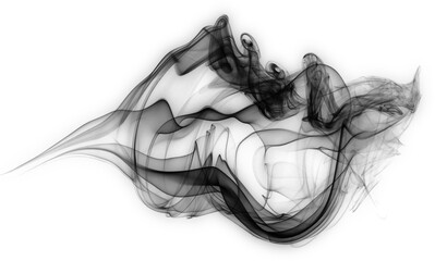 Wall Mural - futuristic black smoke on the transparent background