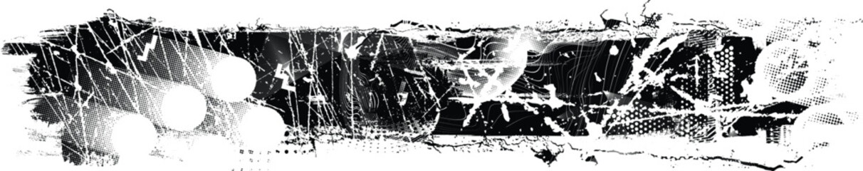 Aufkleber - Grunge Paint stripe . Vector brush Stroke . Distressed banner . Black isolated paintbrush collection . Modern Textured shape . Dry border in Black 