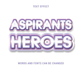 Wall Mural - aspirants heroes text effect editable eps cc