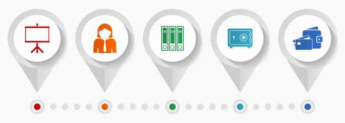 Leinwandbilder - Seminar vector icons, education flat design web pointers collection, business concept infographic template