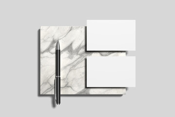 Wall Mural - Business card with marble blank mockup