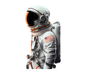 Wall Mural - astronaut spaceman illustration space station in outer space. astronauts wear full spacesuits for sp