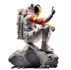 astronaut spaceman illustration space station in outer space. transparent astronauts wear full space
