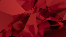 Crystal Fragments With Vibrant Red Hues Create A Refractive Luxury Wallpaper. Contemporary 3D Render.