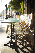 Outdoor Restaurant Seating On Sunny Summer Day