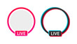 © StudioGraphic - Live social media profile icon interface. Transparent filler. Place the photo under the background. Streaming video of users live. Colorful gradient logo, symbol, sign. Vector illustration