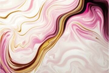 Wall Mural - abstract background with gold and pink waves created with generative ai