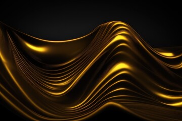 Wall Mural - abstract background with golden wavy lines created with generative ai