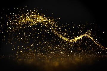 Wall Mural - gold wavy particles created with generative ai