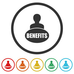 Poster - Benefits icons in color circle buttons