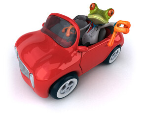 Wall Mural - Fun frog - 3D Illustration