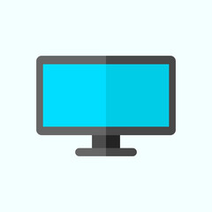 Fototapete - Flat Computer Monitor Screen Isolated Vector Icon Illustration