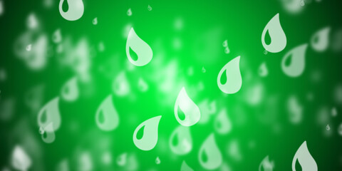 Canvas Print - Abstract flashy green background with flying water drops