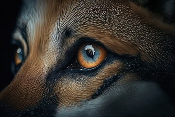 Wall Mural - moonlit eyes: an otherworldly glance from a furry companion generative ai