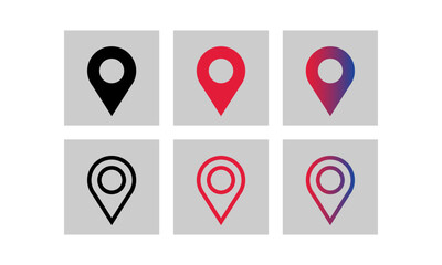 Fototapete - icon simple Pin, Logo point location, Vector illustration symbol design