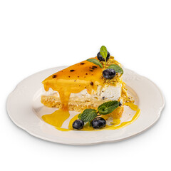 Wall Mural - Passion fruit cake with mascarpone