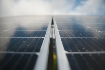 power solar panels ,alternative clean green energy concept. environmental protection