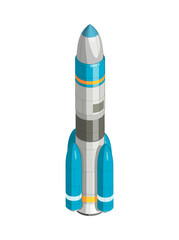 Sticker - Mars Rocket Isometric Composition