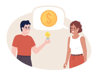 Poster - seeking investment opportunities flat concept vector spot illustration. editable 2d cartoon characte
