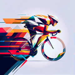 Wall Mural - Cyclist, cycling, bicycle, speed, energy