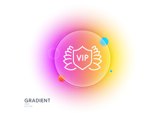 Poster - vip security line icon. gradient blur button with glassmorphism. very important person protection si