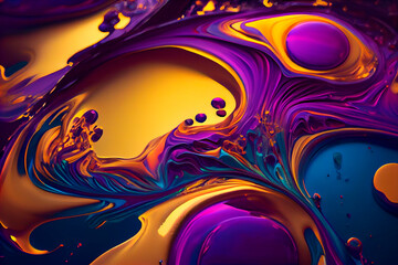 Aufkleber - Fluid painting background, ai generation