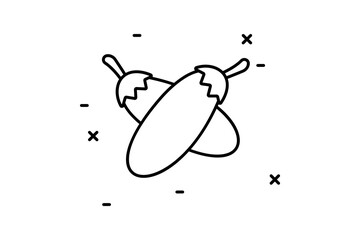 Poster - eggplant icon. Simple thin line, outline vector of Agriculture icons for UI and UX, website or mobile application on white background