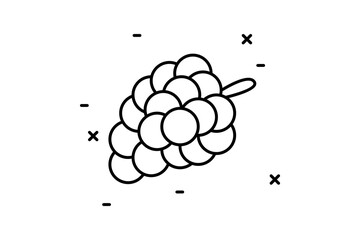Poster - grape icon. Simple thin line, outline of Agriculture icons for UI and UX, website or mobile application on white background