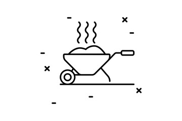 Poster - wheelbarrow icon. Simple thin line, outline of Agriculture icons for UI and UX, website or mobile application on white background