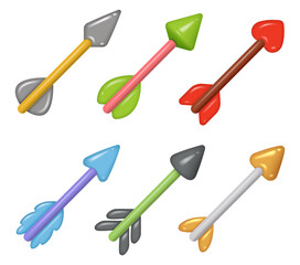 Poster - Arrows. Stylized game symbols perky arrows collection decent vector set collection