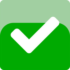Poster - yes or ok or right or approved or accepted or confirmed icon sign with checkmark tick in green soft 