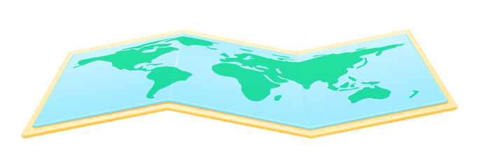 Wall Mural - paper world map with continents and oceans. isolated tool for navigation and traveling, cartography 