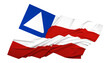 A bandeira do estado da Bahia, região Nordeste, Brasil - Ilustração 3D
