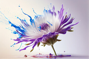 Poster - Beautiful photo clove splashed in bright paint, contemporary  background. Generative AI technology.