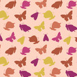 Seamless Varieties Colourful Butterflies and Bugs Pattern Ideal for fabric, prints,wallpaper,background etc
