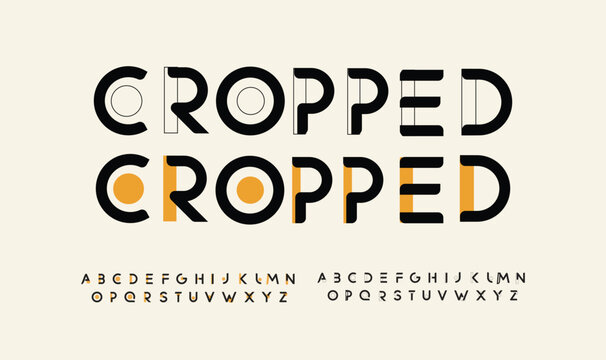 geometric drawn font cutting edge letters outline art contour alphabet. minimalistic futuristic typo
