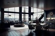 Modern and comfortable penthouse in London, England. Generative AI.
