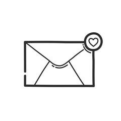 Poster - love letter icon. hand drawing design style. vector.