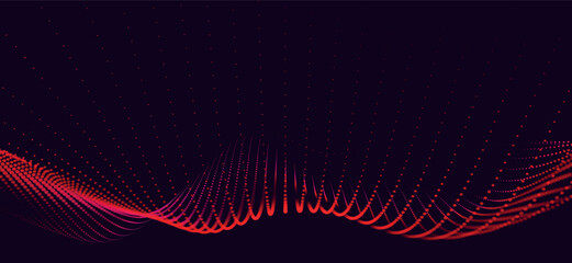 Poster - Abstract digital particle wave. Futuristic dotted wave. Technology background vector. Vector illustration