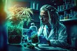 marijuana surreal research background. Generative AI