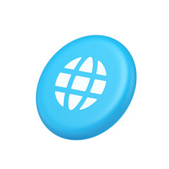 Poster - Internet connection global web communication button planet globalization technology 3d side view icon