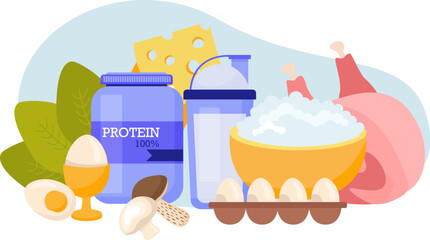 Poster - Sport Nutritions Flat Composition