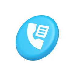 Poster - Phone book contact numbers list button search voice communication 3d isometric realistic icon