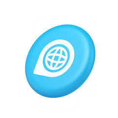 Poster - Internet access connection pointer button web address global cyberspace communication 3d side view icon